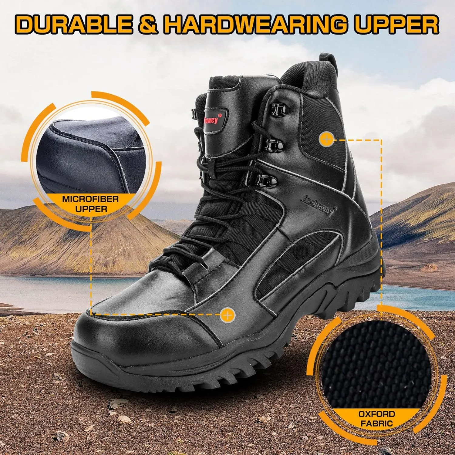 Ansbowey Men's Military Tactical Boots Lightweight Outdoor Jungle Hiking Boots