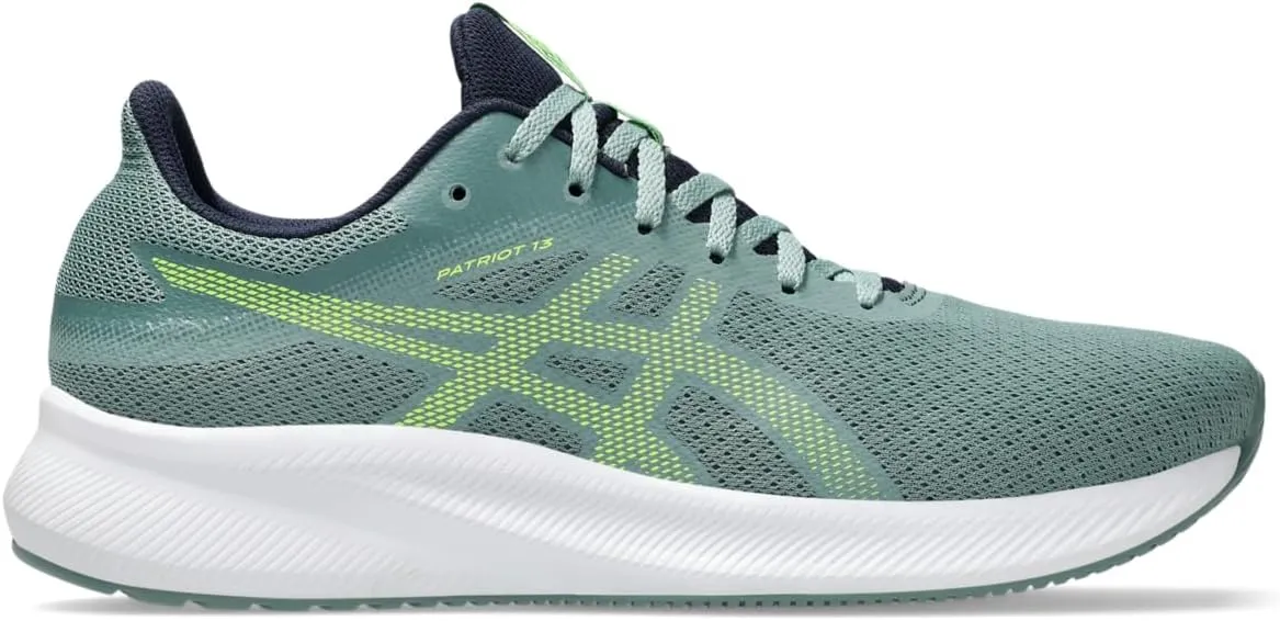 Asics Men's Patriot 13 Running Shoes, 11, Celadon/Safety Yellow