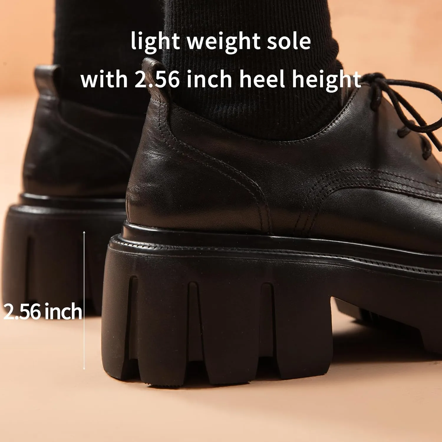 BEAU TODAY Platform Oxfords for Women, Oxford Shoes for Women, Chunky Leather Lace Up Oxford Shoes, Casual Comfort Business Work Office Dress Shoes