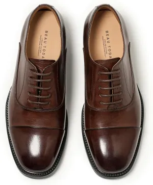 BEAU TODAY Women's Oxfords Dress Shoes, Leather Lace-Up Oxfords for Women, Comfortable Formal Cap Toe Business Casual Non Slip Office Driving Oxfords Shoes