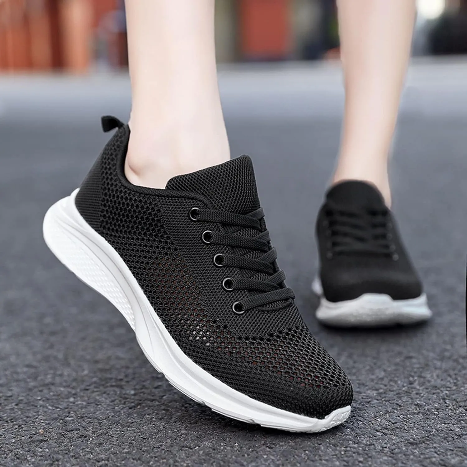 Black High Top Sneakers for Women Comfortable Women's Non Slip Work Shoes Wide Width Black Sneakers for Women Black Casual Sneakers for Women 2023 Zapatos Cerrados De Vestir OrtopéDicos para Mujer