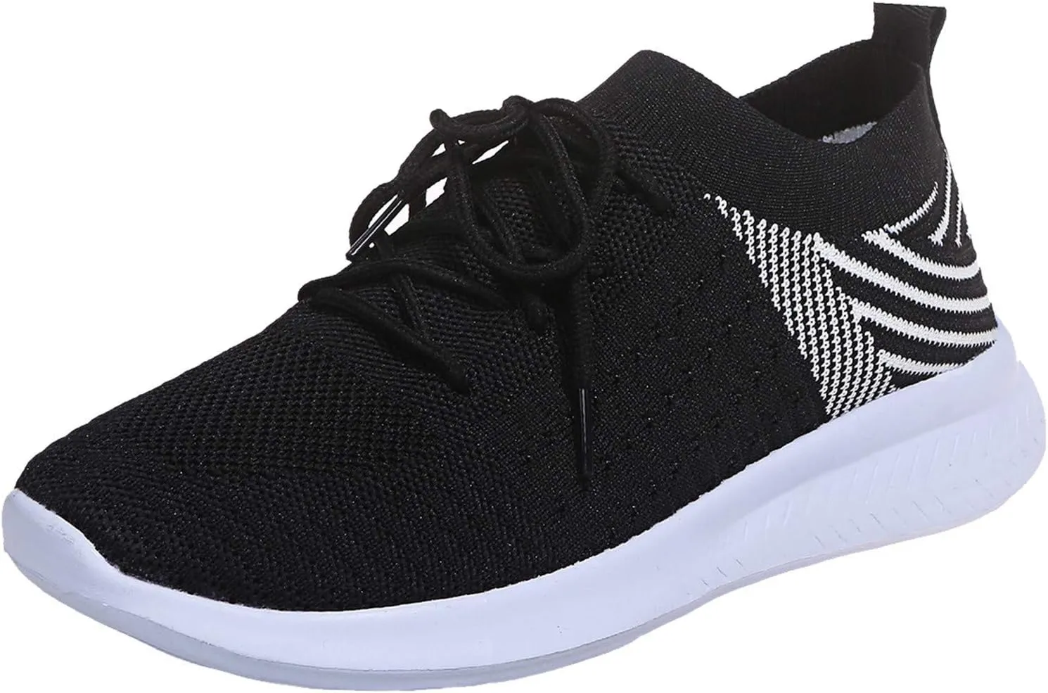 Black Running Sneakers for Women Slip Resistant Women's Black Work Shoes Size 9 Black Lace Up Workout Shoes Women Wide Width Platform Sneaker for Women Sneakers Slip On Zapatos Comodos Para Mujer