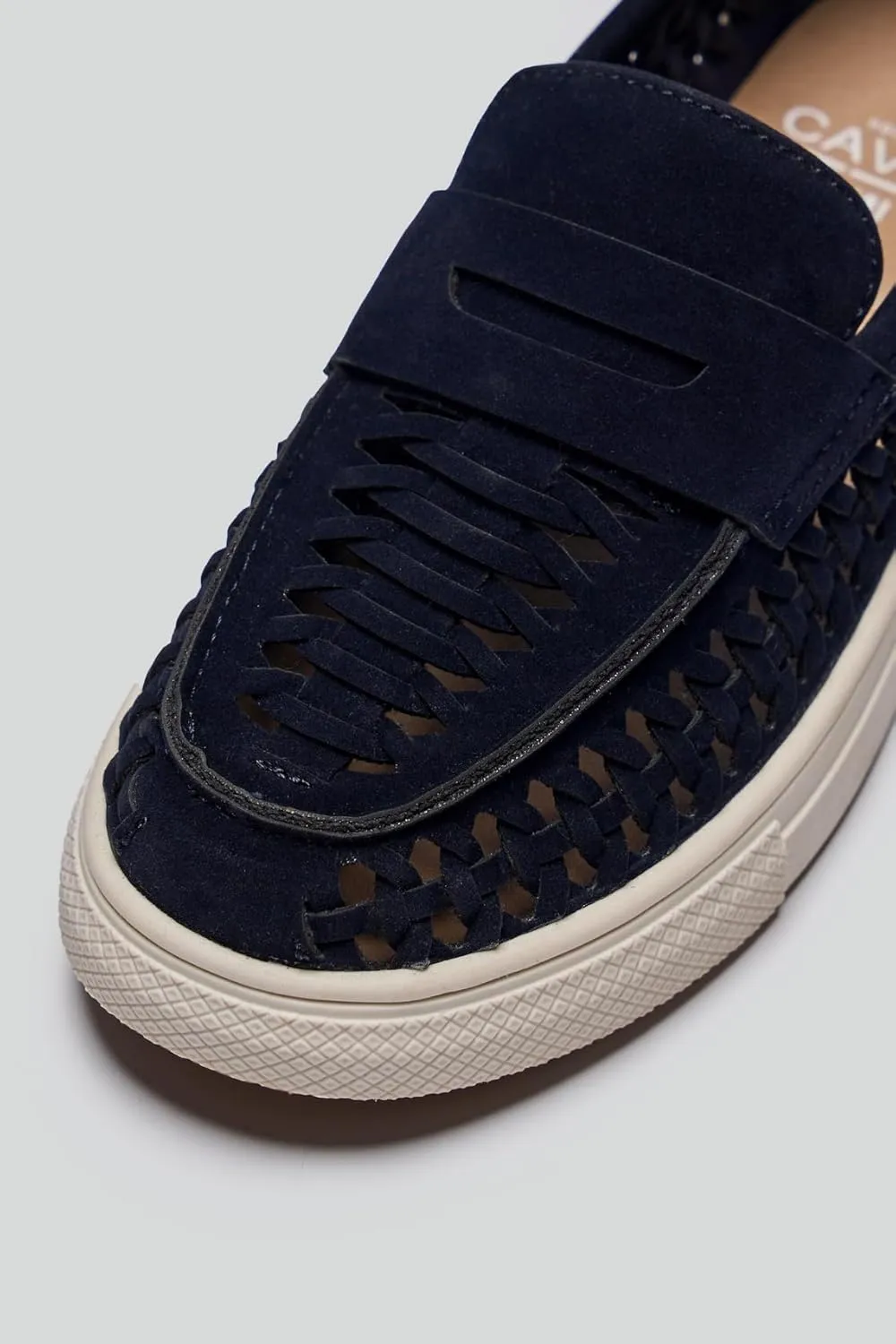 Boys Suede Penny Loafers with Woven Design – Casual Footwear with Platform Sole