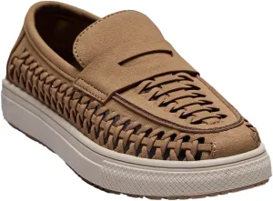 Boys Suede Penny Loafers with Woven Design – Casual Footwear with Platform Sole