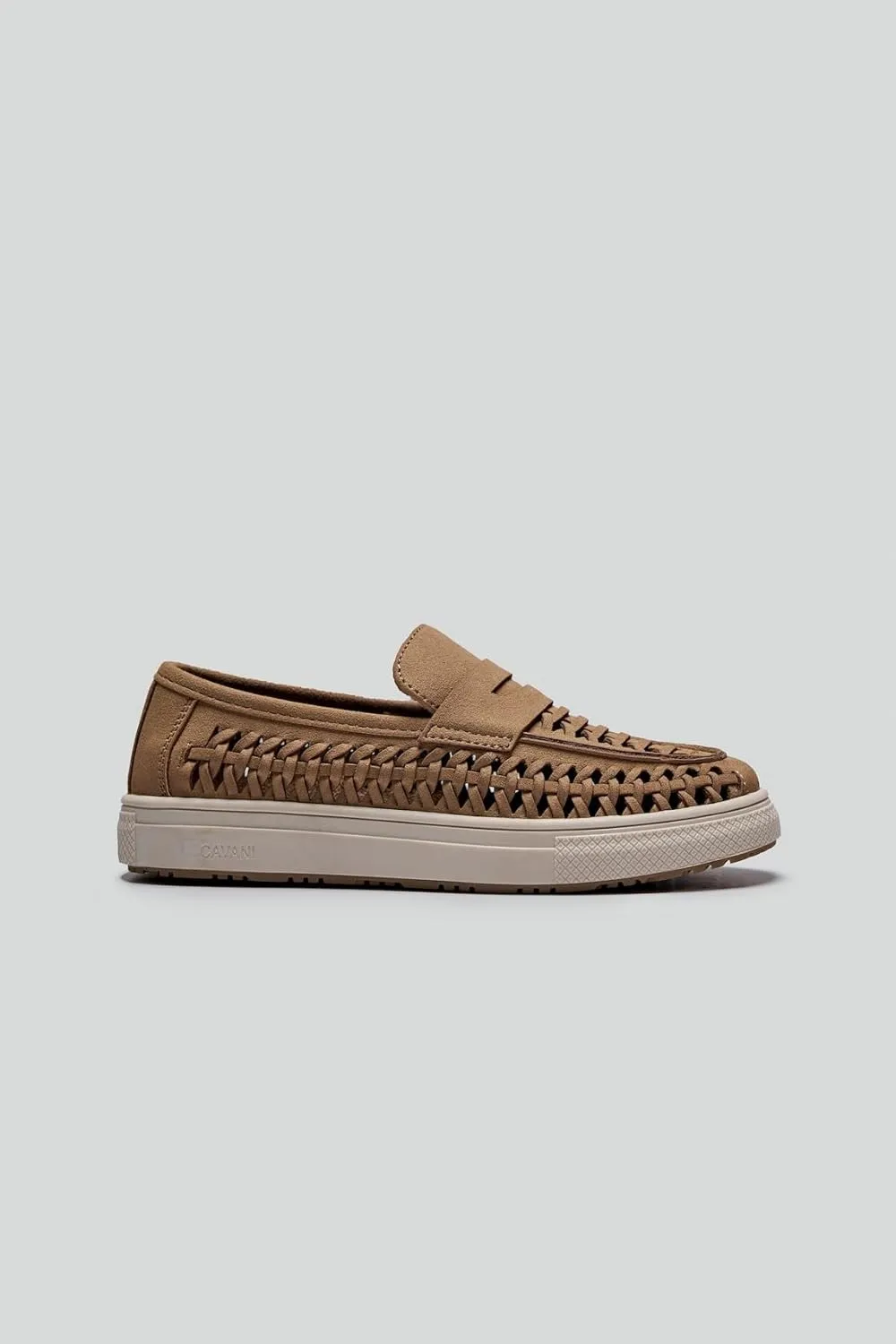 Boys Suede Penny Loafers with Woven Design – Casual Footwear with Platform Sole