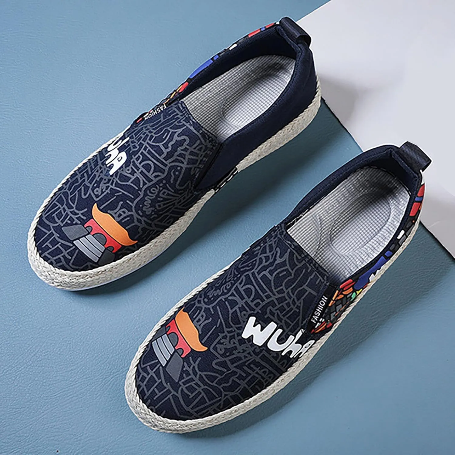 Canvas Men's Shoes Spring and Autumn Breathable Casual Flat Shoe Cover Wearing Linen Casual Cat Shoes for Men Casual