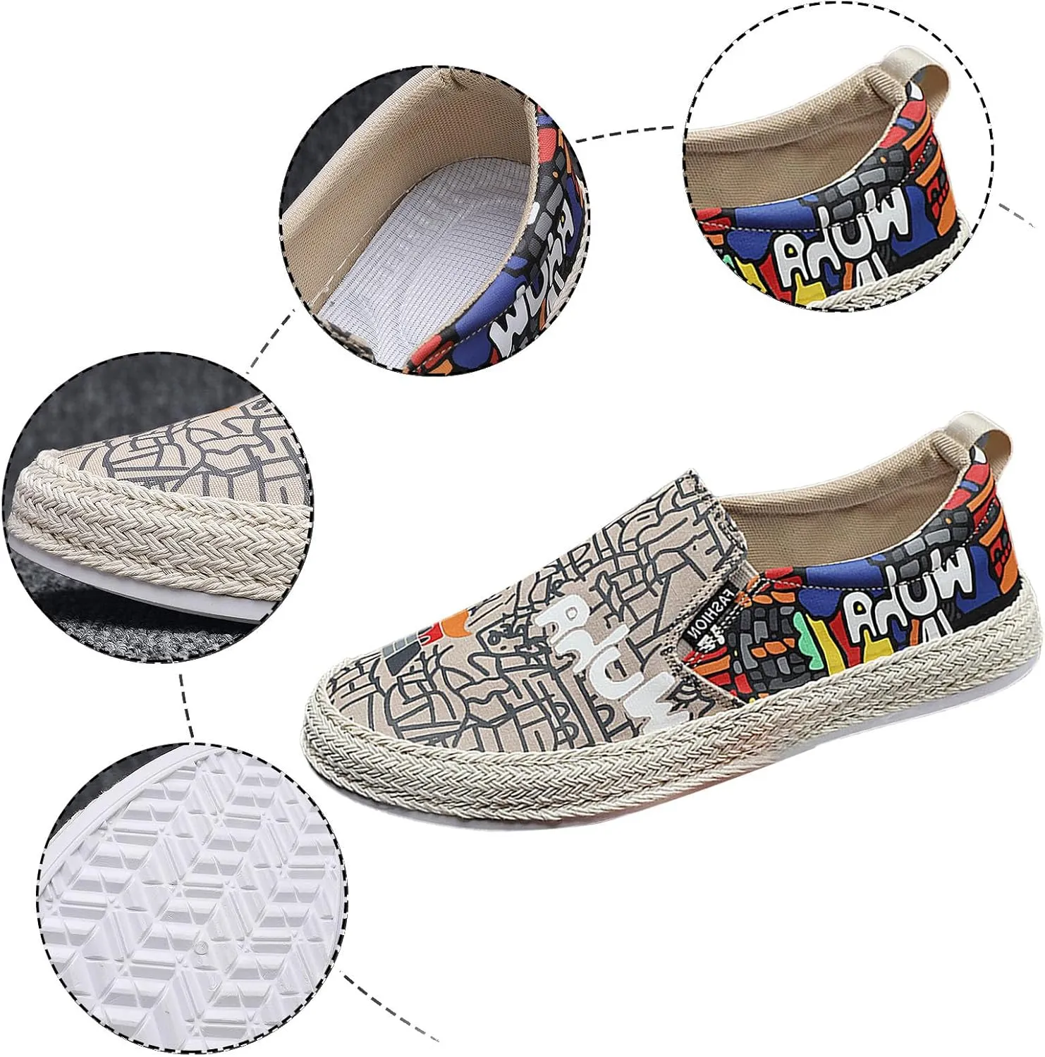 Canvas Men's Shoes Spring and Autumn Breathable Casual Flat Shoe Cover Wearing Linen Casual Cat Shoes for Men Casual