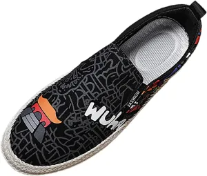 Canvas Men's Shoes Spring and Autumn Breathable Casual Flat Shoe Cover Wearing Linen Casual Cat Shoes for Men Casual