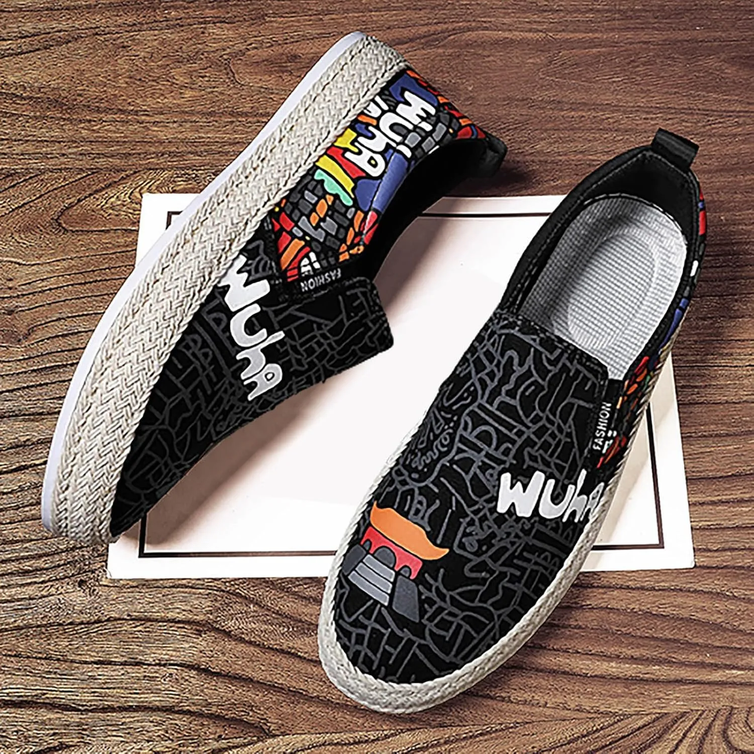 Canvas Men's Shoes Spring and Autumn Breathable Casual Flat Shoe Cover Wearing Linen Casual Cat Shoes for Men Casual
