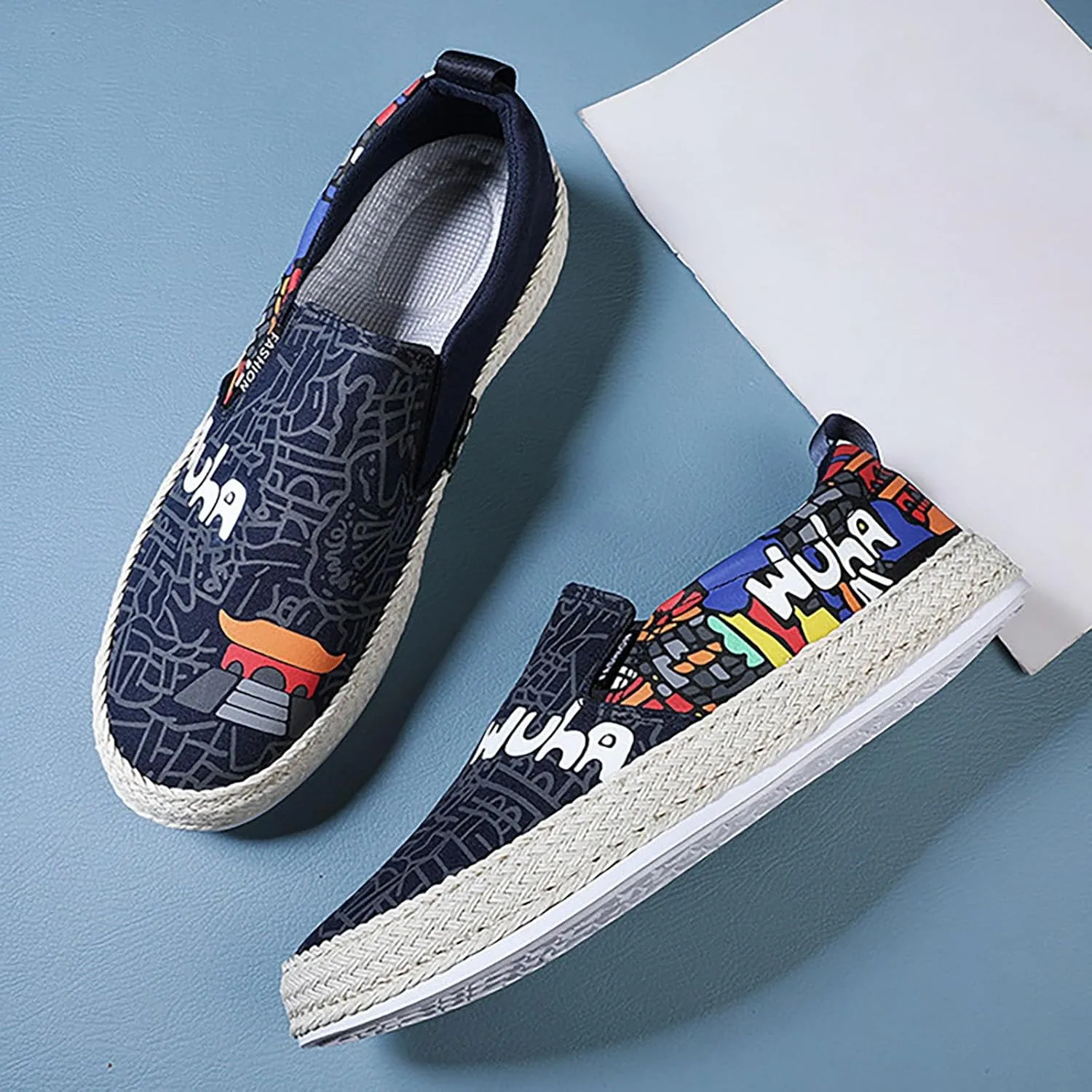 Canvas Men's Shoes Spring and Autumn Breathable Casual Flat Shoe Cover Wearing Linen Casual Cat Shoes for Men Casual
