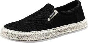 Canvas Men's Shoes Summer Thin Breathable Casual Flat Shoes No Laces Linen Casual Shoes Flat Shoes for Men Casual