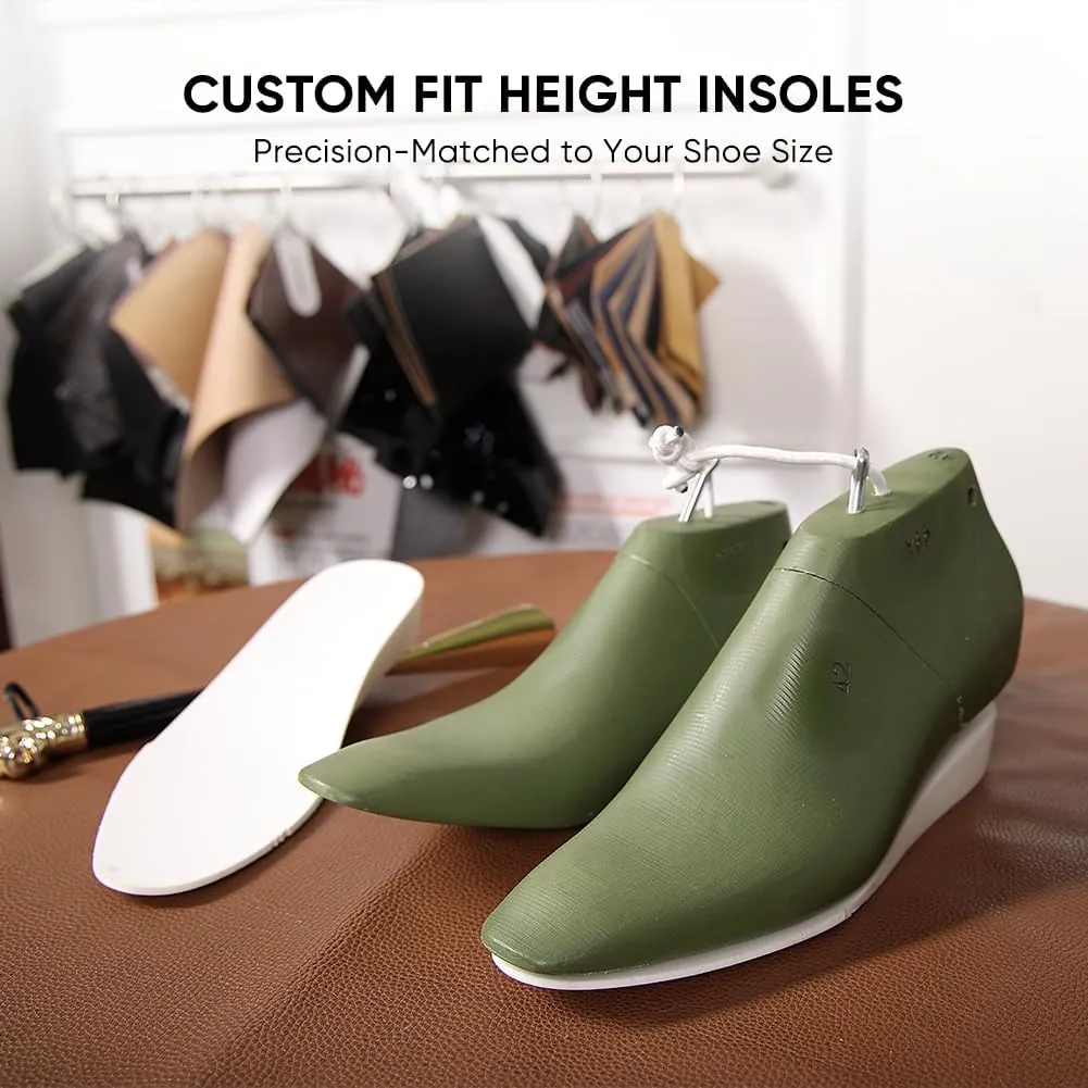 CHAMARIPA Men's Leather Elevator Shoes with Ergonomic Built-in Height Insoles | Breathable Anti-Shift Design, One-Last-One-Size Custom Fit | Enhanced Arch Support & Stealth Height Increase