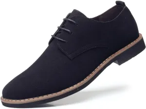 DADAWEN Men's Suede Dress Shoes Casual Lace Up Oxfords Shoes