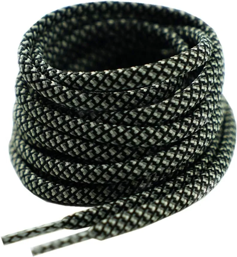 DECKER Reflective Shoelaces Round shoe laces 2 Pair Pack 5/32” Thick Night Jog Running Safe for Sneakers