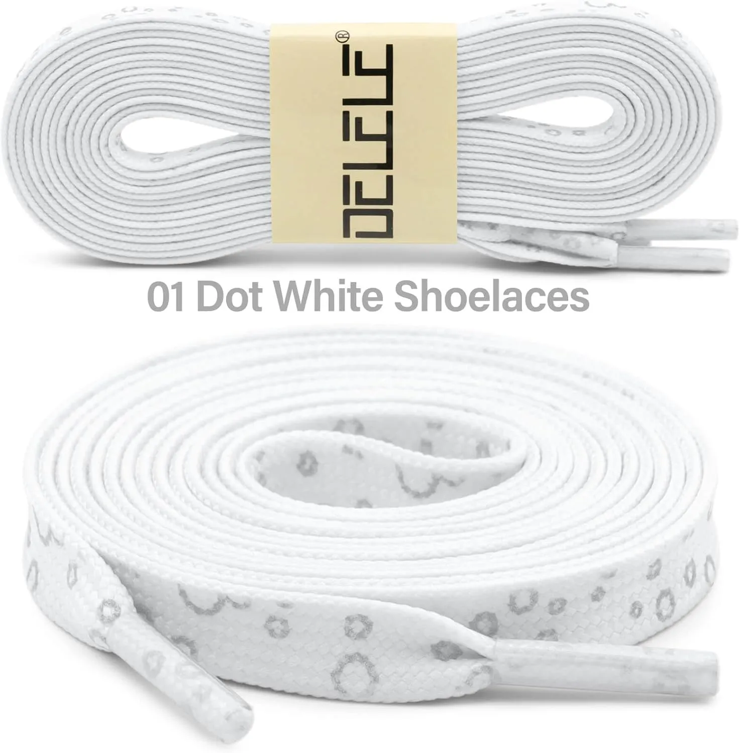 DELELE 2 Pairs Reflective Shoelace Flat Safety Laces for Shoes Sneakers Boots
