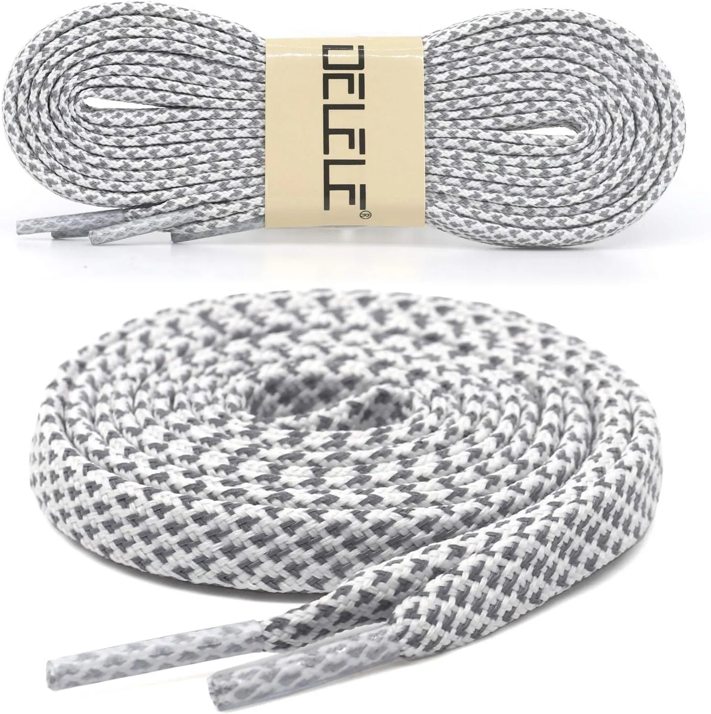 DELELE 2 Pairs Reflective Shoelace Flat Safety Laces for Shoes Sneakers Boots