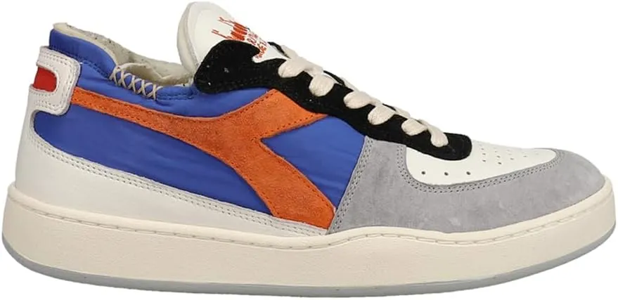 Diadora Mens Mi Basket Row Cut Milk Breakfast Lace Up Sneakers Shoes Casual - Grey, Multi