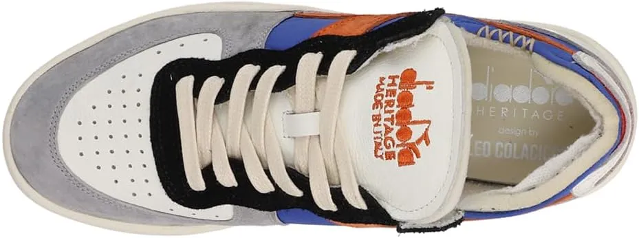 Diadora Mens Mi Basket Row Cut Milk Breakfast Lace Up Sneakers Shoes Casual - Grey, Multi