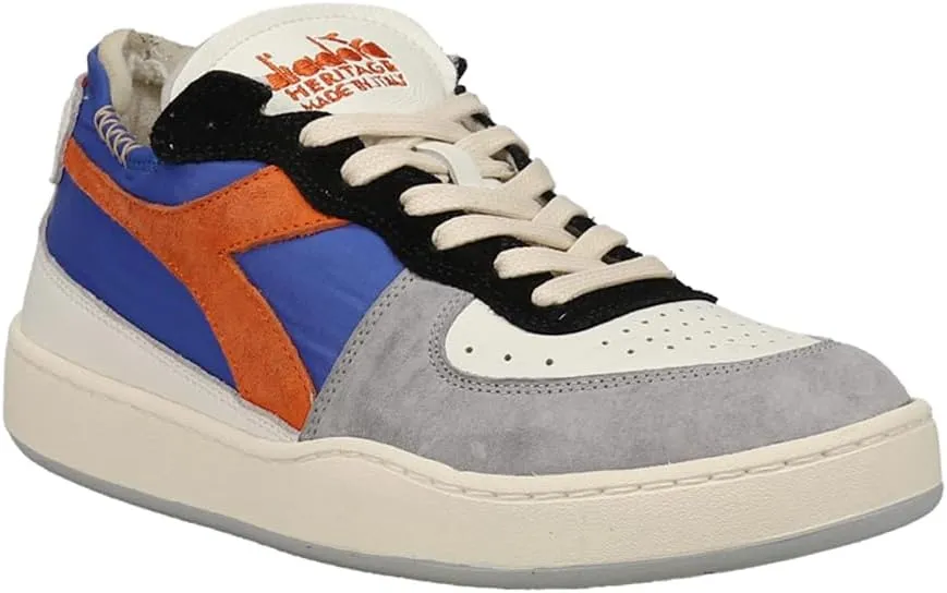 Diadora Mens Mi Basket Row Cut Milk Breakfast Lace Up Sneakers Shoes Casual - Grey, Multi