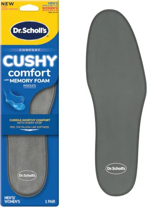 Dr. Scholl's® Cushy Comfort with Memory Foam Insoles, Full-Foot Responsive Cushioning, Relieves Pressure, Slim Design, Trim Inserts to Fit Shoes, Unisex, Men's Shoe Size 7-13 Women's 5-10, 1 Pair