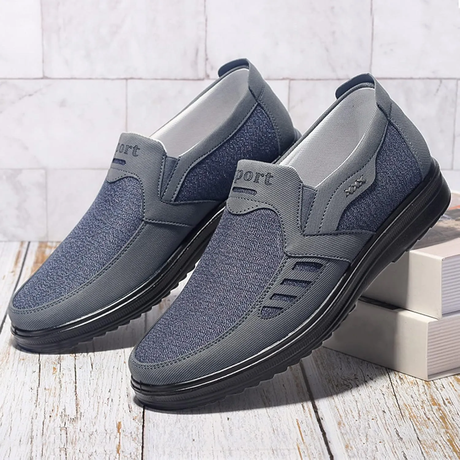 Fashion All Season Men Casual Shoes Flat Non Slip On Simple Design Solid Color Comfortable Men's Shoes Casual Walking