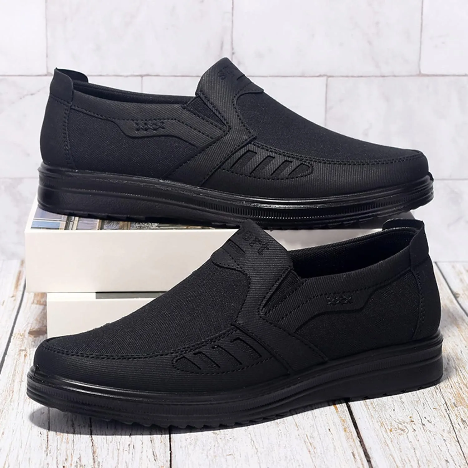 Fashion All Season Men Casual Shoes Flat Non Slip On Simple Design Solid Color Comfortable Men's Shoes Casual Walking