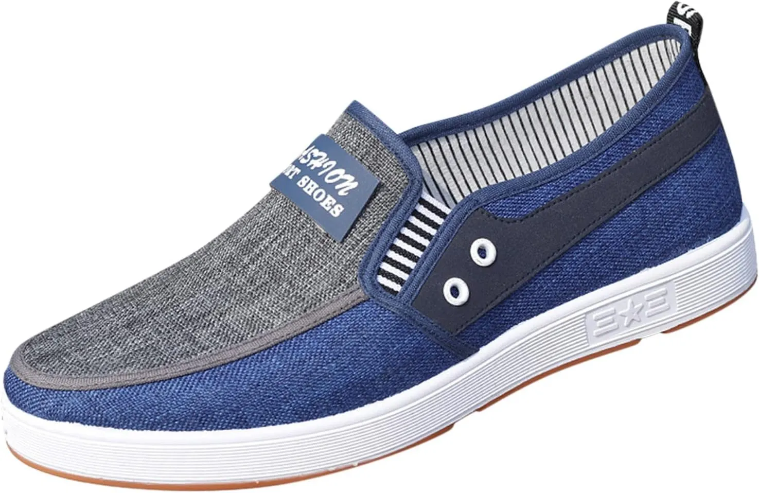 Fashion All Season Men Casual Shoes Flat Non Slip Soles Canvas Lightweight Slip On Comfortable Casual Shoes for Men Wide