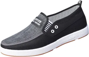 Fashion All Season Men Casual Shoes Flat Non Slip Soles Canvas Lightweight Slip On Comfortable Casual Shoes for Men Wide