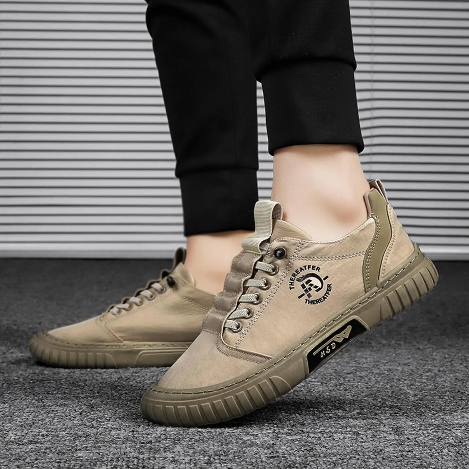 Fashion Sneakers Casual Shoe for Men Men Low Top Breathable Casual Walking Shoes Canvas