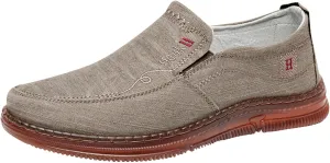 Fashion Spring Summer Men Casual Shoes Flat Bottom Thick Sole Non Slip Solid Canvas Shoes for Men Casual Slip on Leather