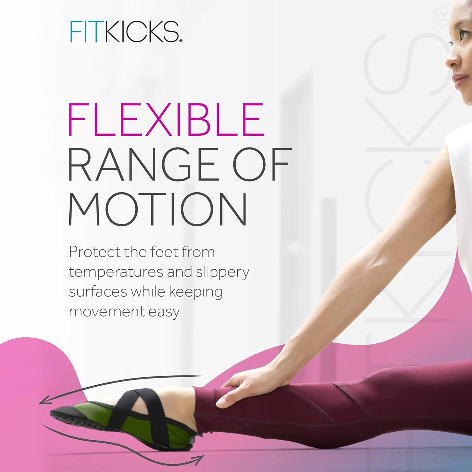 FITKICKS Crossovers Active Lifestyle Footwear Double Grip Straps Reinforced Toe Flexible Range of Motion Comfort Fit