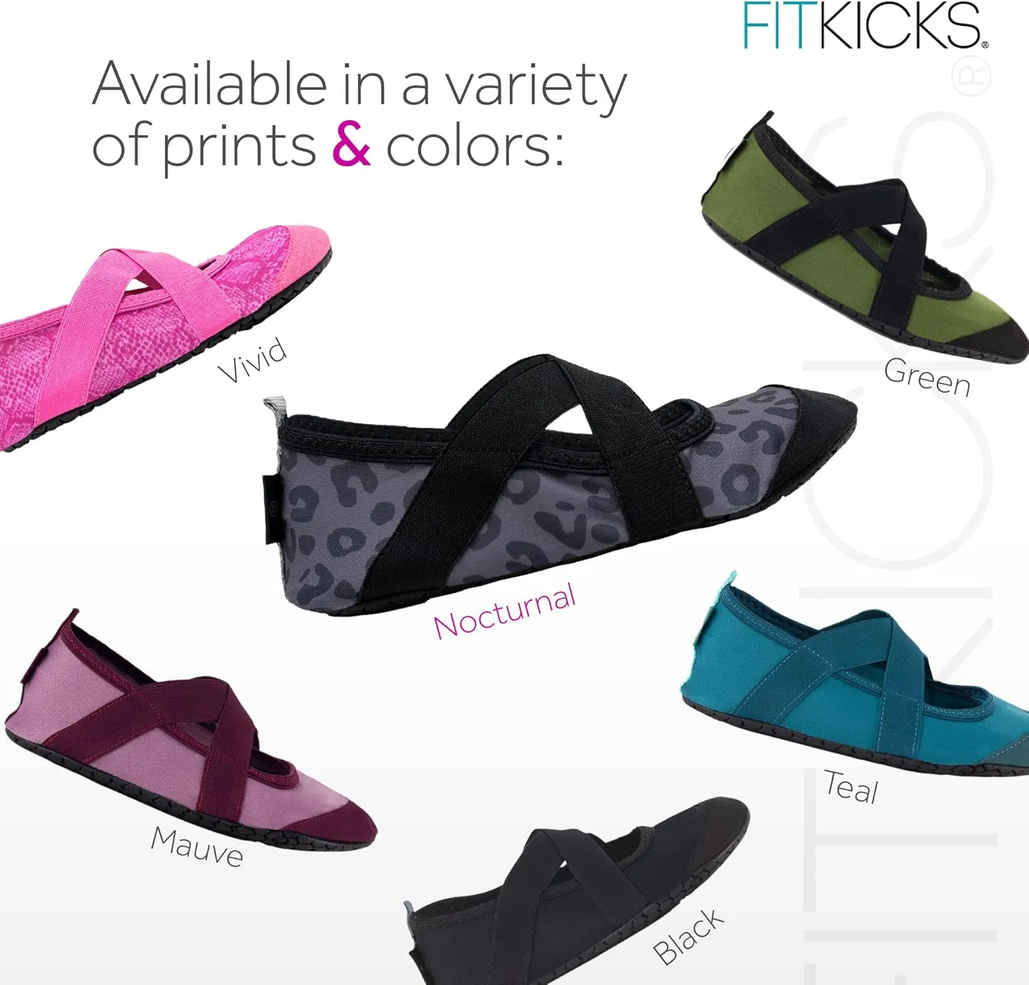FITKICKS Crossovers Active Lifestyle Footwear Double Grip Straps Reinforced Toe Flexible Range of Motion Comfort Fit