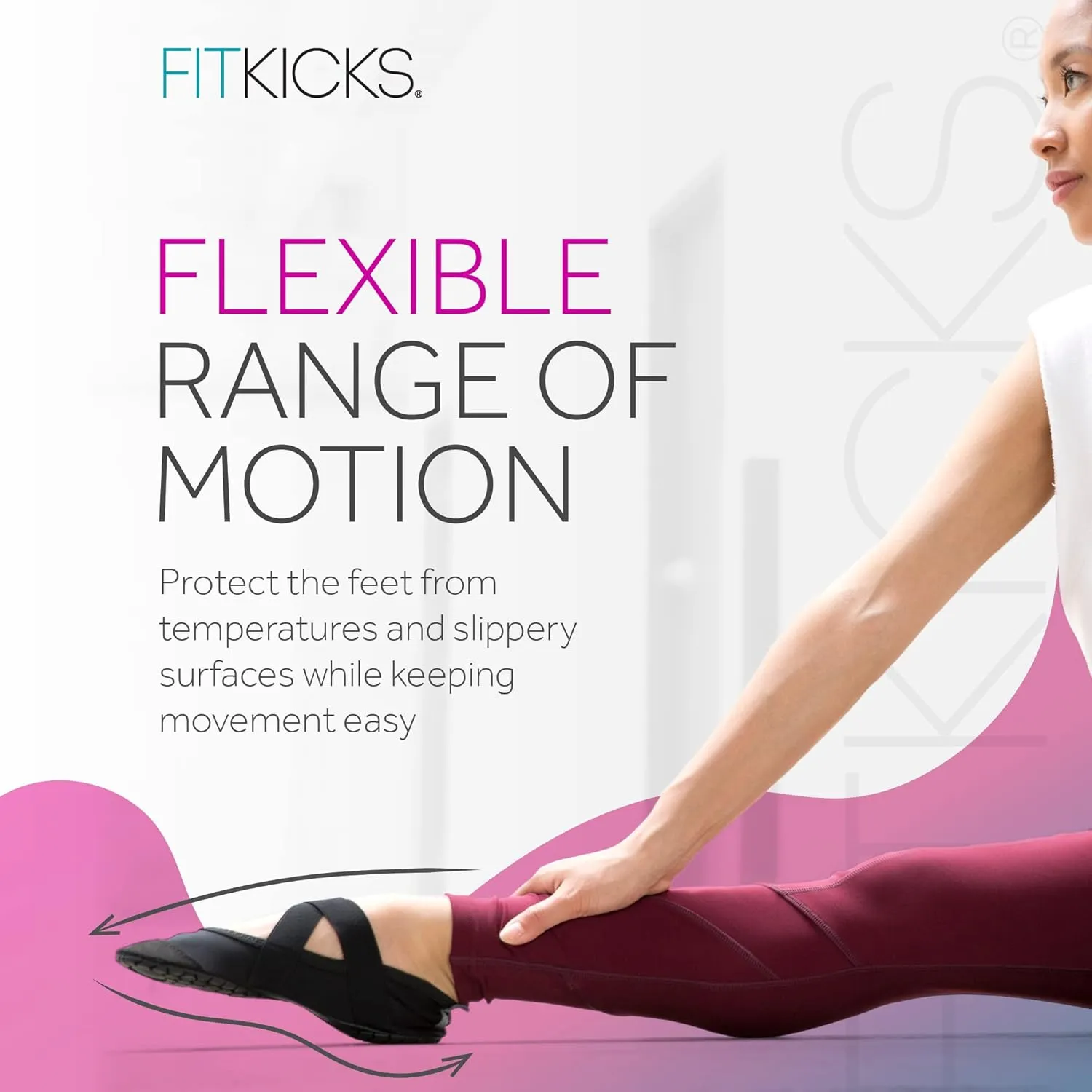 FITKICKS Crossovers Active Lifestyle Footwear Double Grip Straps Reinforced Toe Flexible Range of Motion Comfort Fit