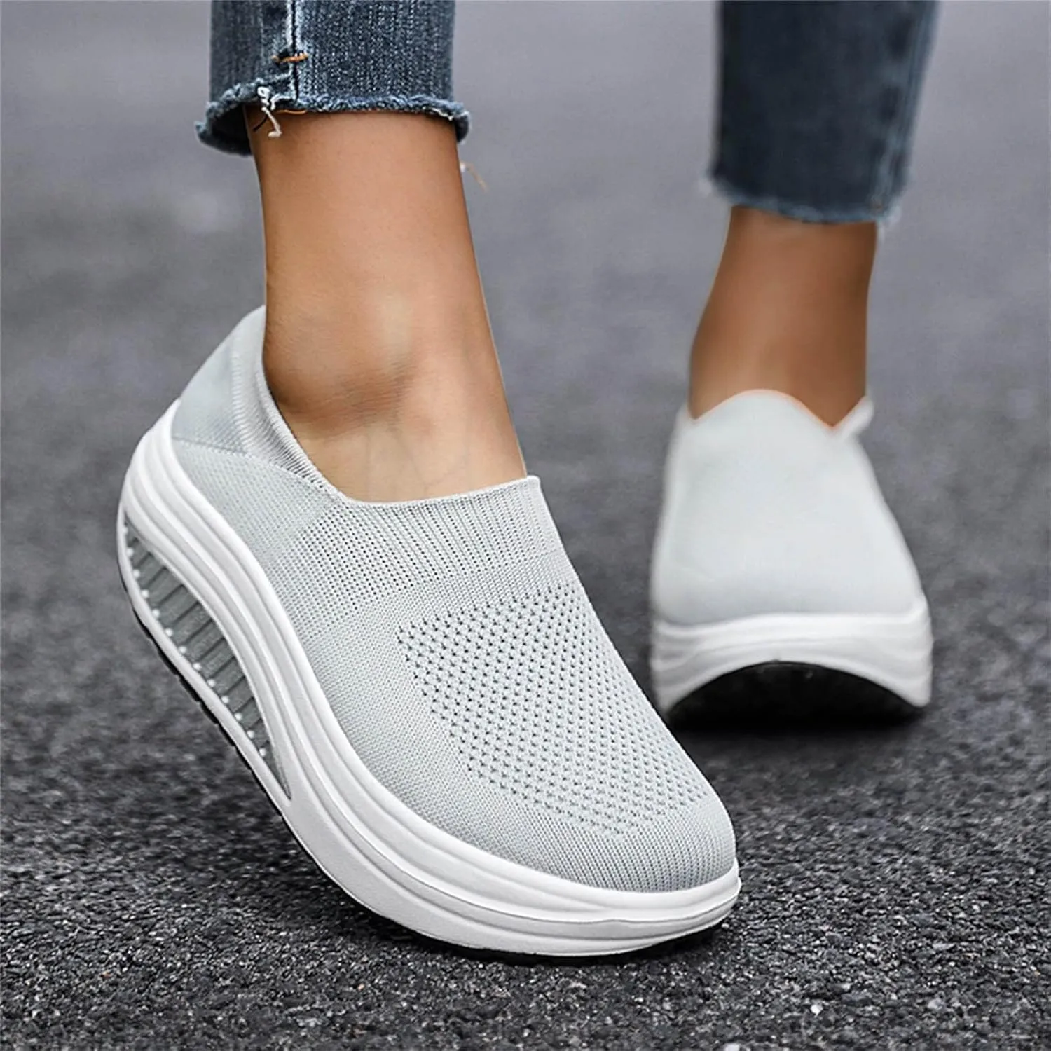 Gym Shoes for Women Weight Lifting Non Slip Work Shoes Women Size 11 Nurse Shoes for Women Comfortable Wide Women's Fashion Sneakers Lace-Up Woven Knit Upper Tenis OrtopéDicos De Mujer