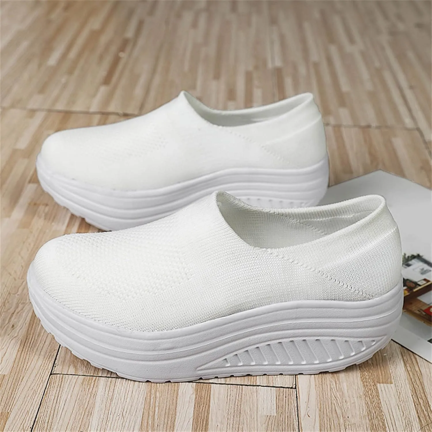 Gym Shoes for Women Weight Lifting Non Slip Work Shoes Women Size 11 Nurse Shoes for Women Comfortable Wide Women's Fashion Sneakers Lace-Up Woven Knit Upper Tenis OrtopéDicos De Mujer