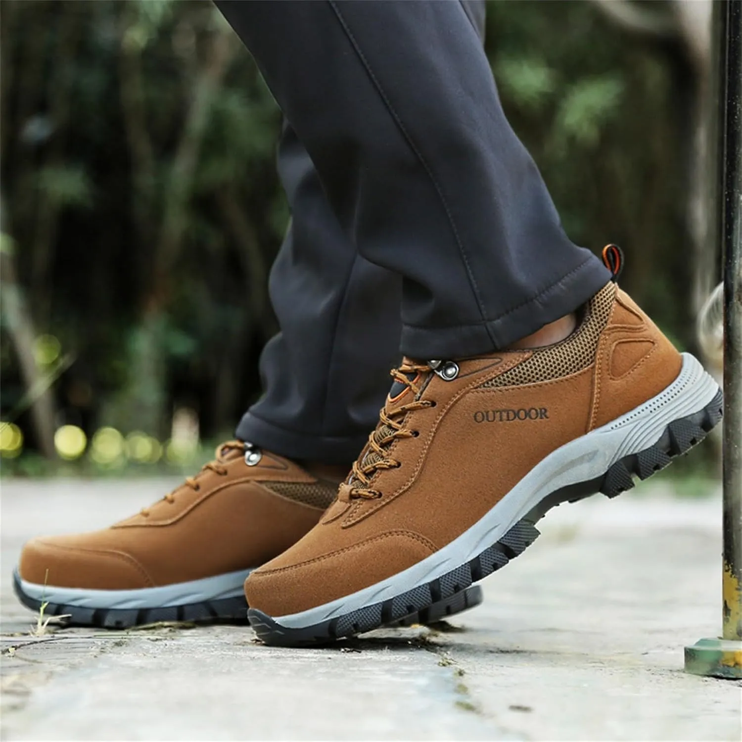 Hiking Shoes Men Comfortable Lightweight Non Slip Breathable Sneakers Low Top Walking Shoes for Outdoor Trailing Trekking Walking Climbing Men's Daily Work Shoe with Arch Support