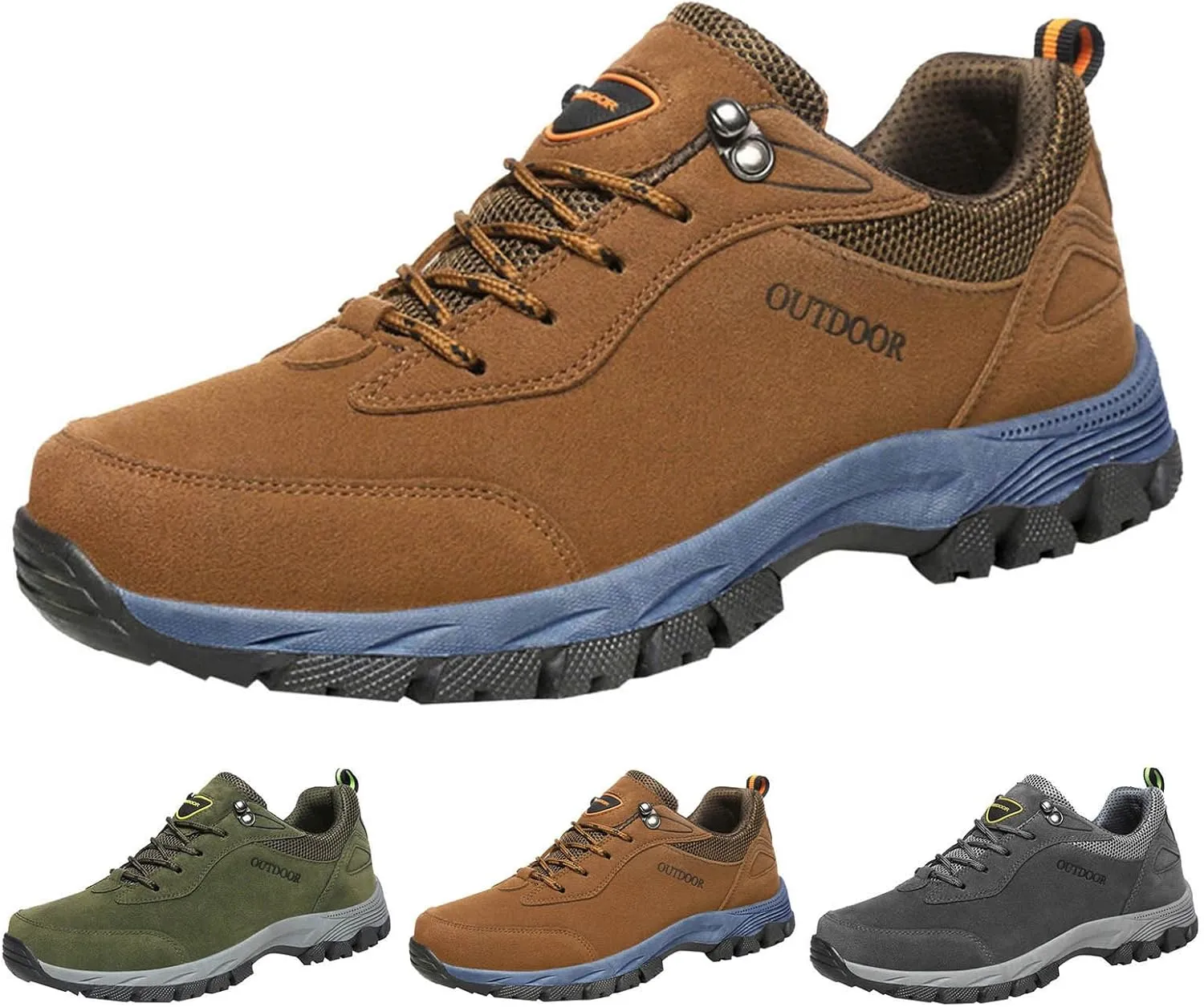 Hiking Shoes Men Comfortable Lightweight Non Slip Breathable Sneakers Low Top Walking Shoes for Outdoor Trailing Trekking Walking Climbing Men's Daily Work Shoe with Arch Support