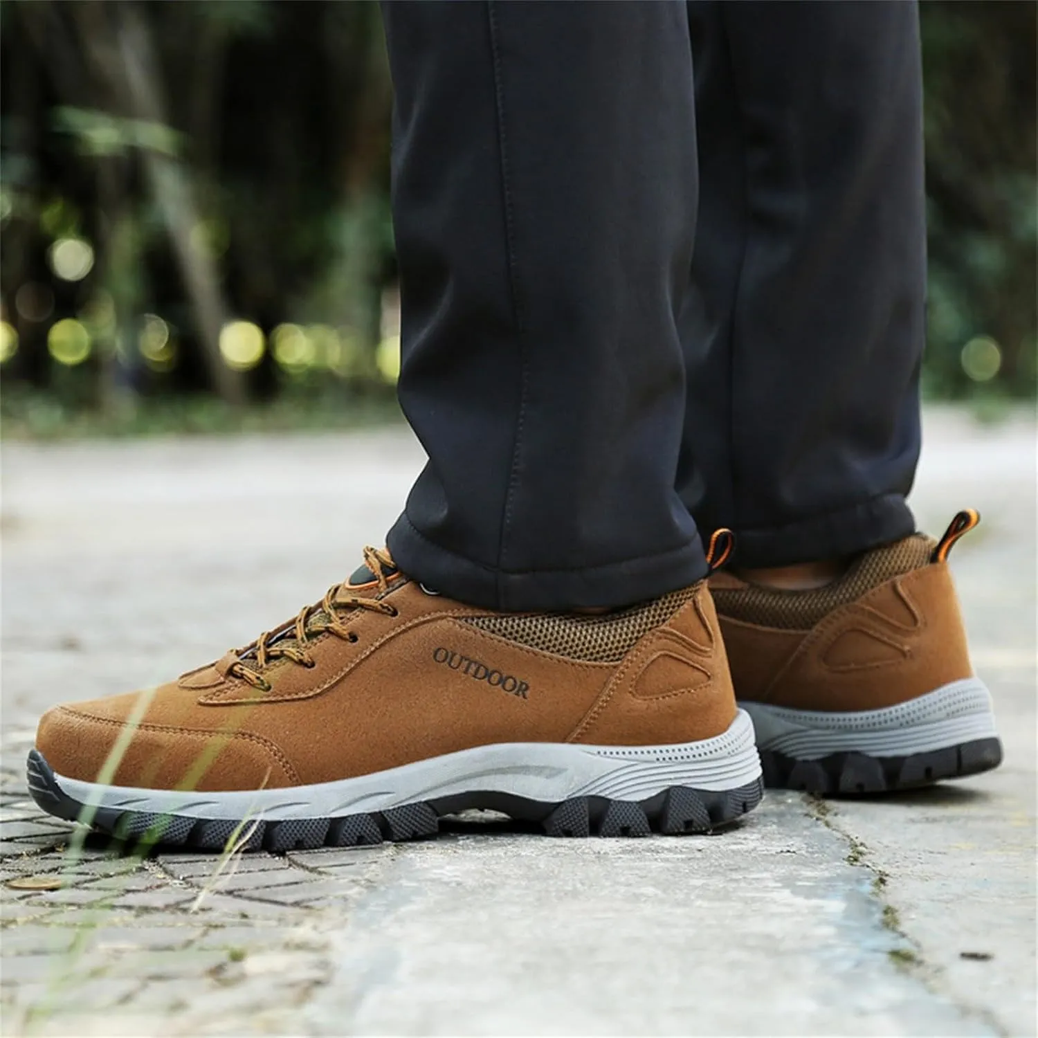 Hiking Shoes Men Comfortable Lightweight Non Slip Breathable Sneakers Low Top Walking Shoes for Outdoor Trailing Trekking Walking Climbing Men's Daily Work Shoe with Arch Support