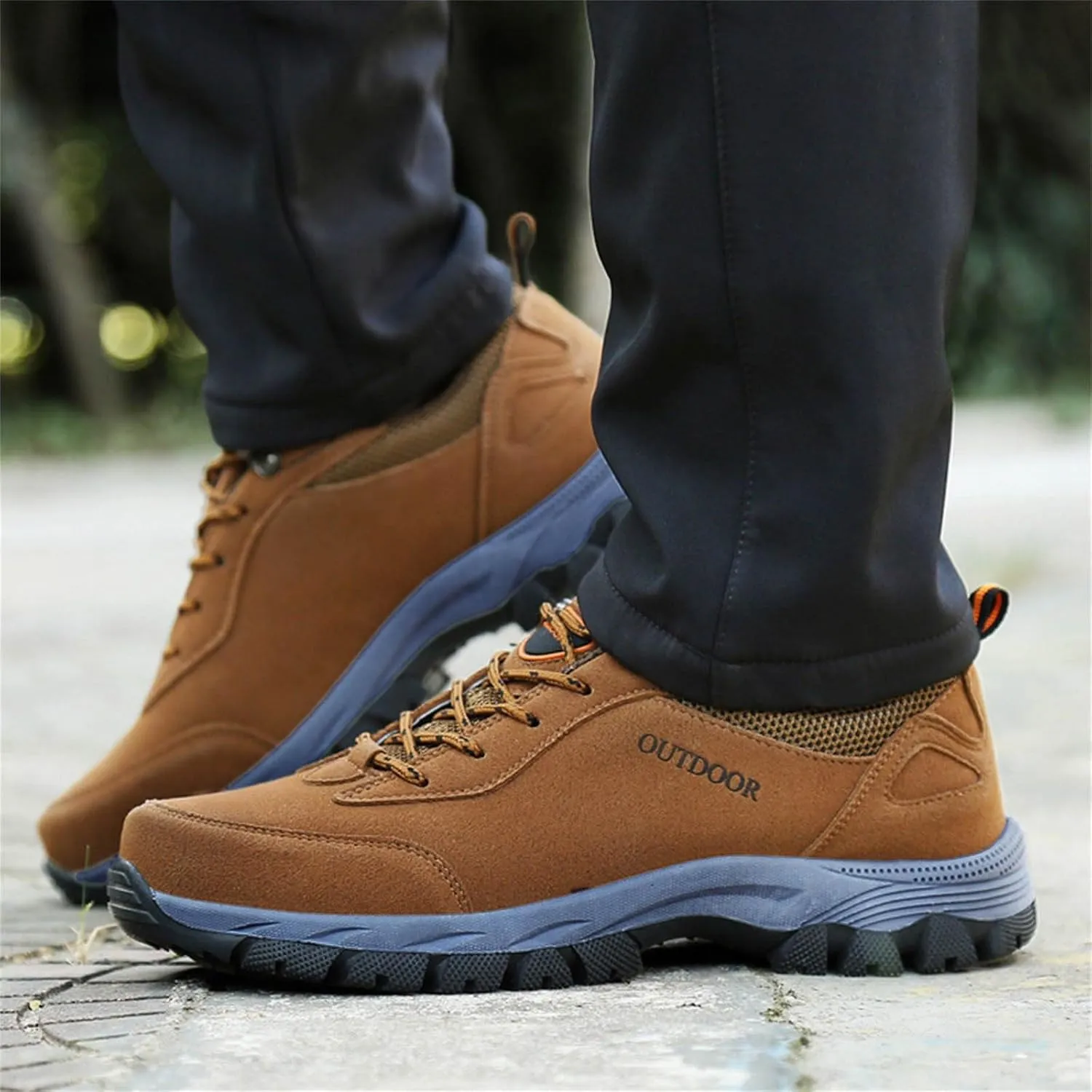 Hiking Shoes Men Comfortable Lightweight Non Slip Breathable Sneakers Low Top Walking Shoes for Outdoor Trailing Trekking Walking Climbing Men's Daily Work Shoe with Arch Support
