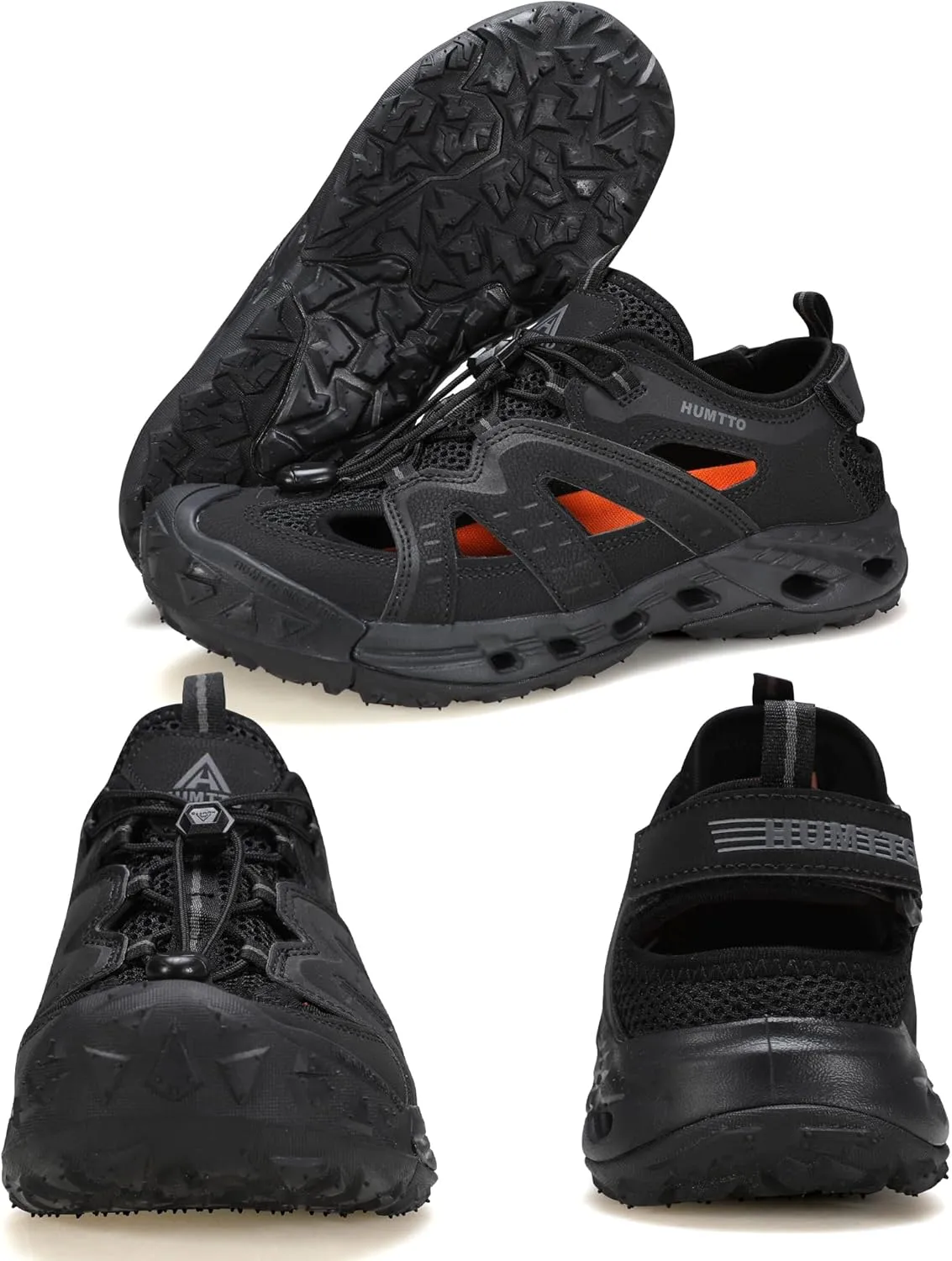 HUMTTO Men's Amphibious Closed Toe Hiking Sandals Quick-Dry Water Shoes Non-Slip Athletic Adjustable Outdoor Fisherman Beach Summer Walking Travel Shoe