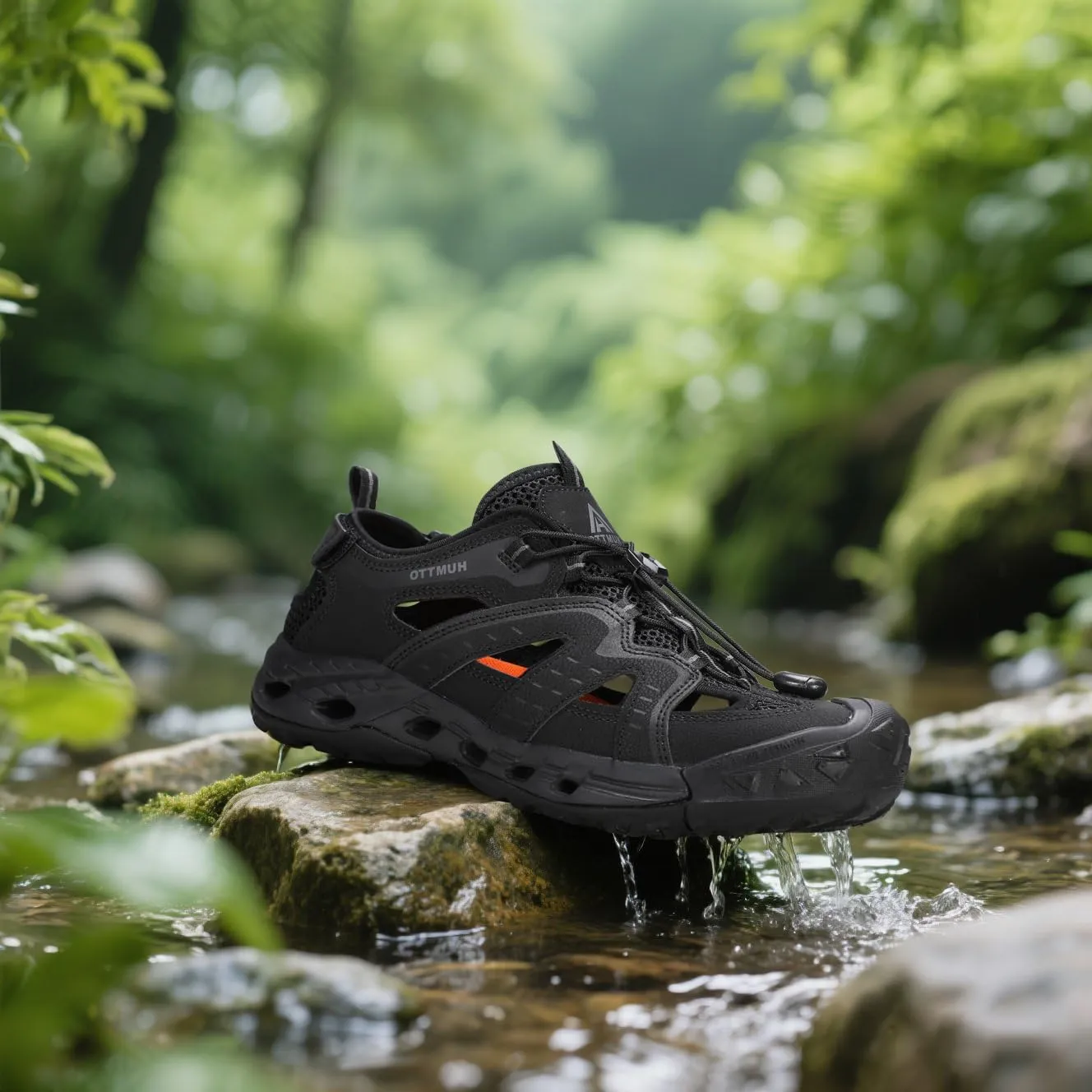 HUMTTO Men's Amphibious Closed Toe Hiking Sandals Quick-Dry Water Shoes Non-Slip Athletic Adjustable Outdoor Fisherman Beach Summer Walking Travel Shoe