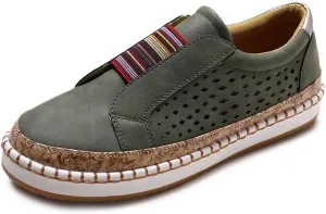 Ladmiple Shoes For Women Sneakers Slip Ons Memory Foam Comfort Walking Shoes Fashion Casual Summer Platform Flats Loafer