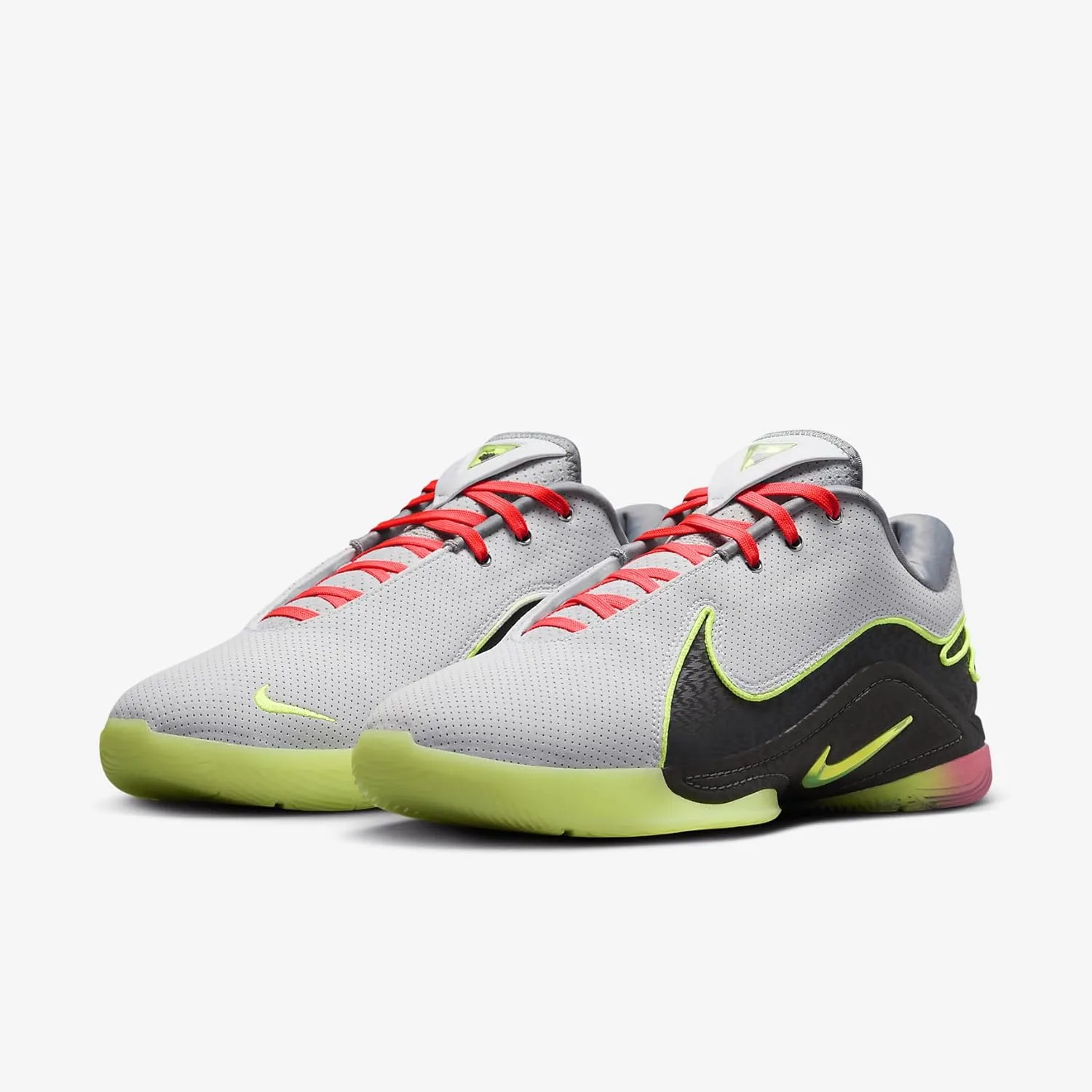 Lebron XXII Crown Jewel Basketball Shoes (FZ1094-101, White/Medium Ash/Hot Lava/Volt Glow)