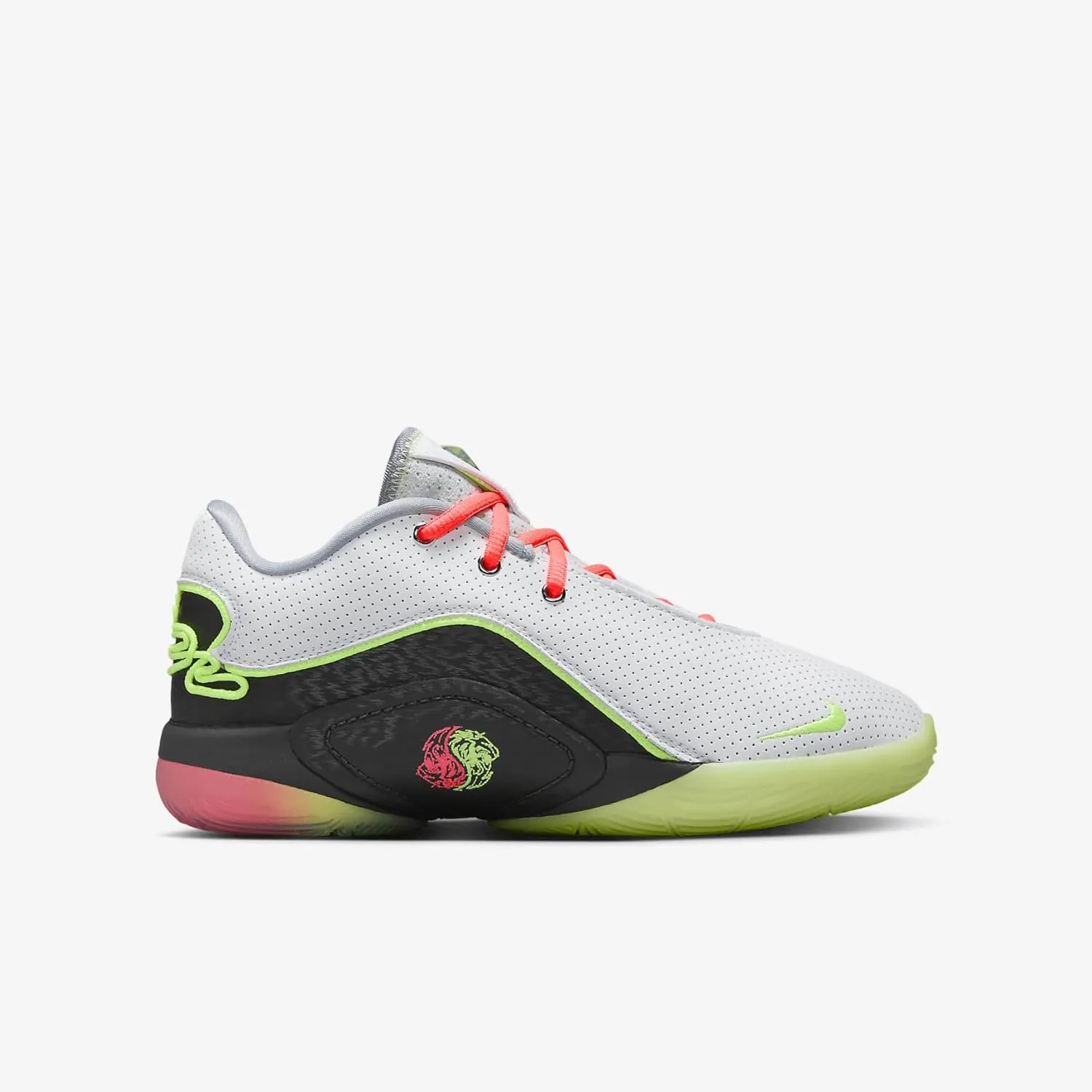 Lebron XXII Crown Jewel Big Kids' Basketball Shoes (IB2741-100, White/Medium Ash/Barely Volt/Hot Lava)