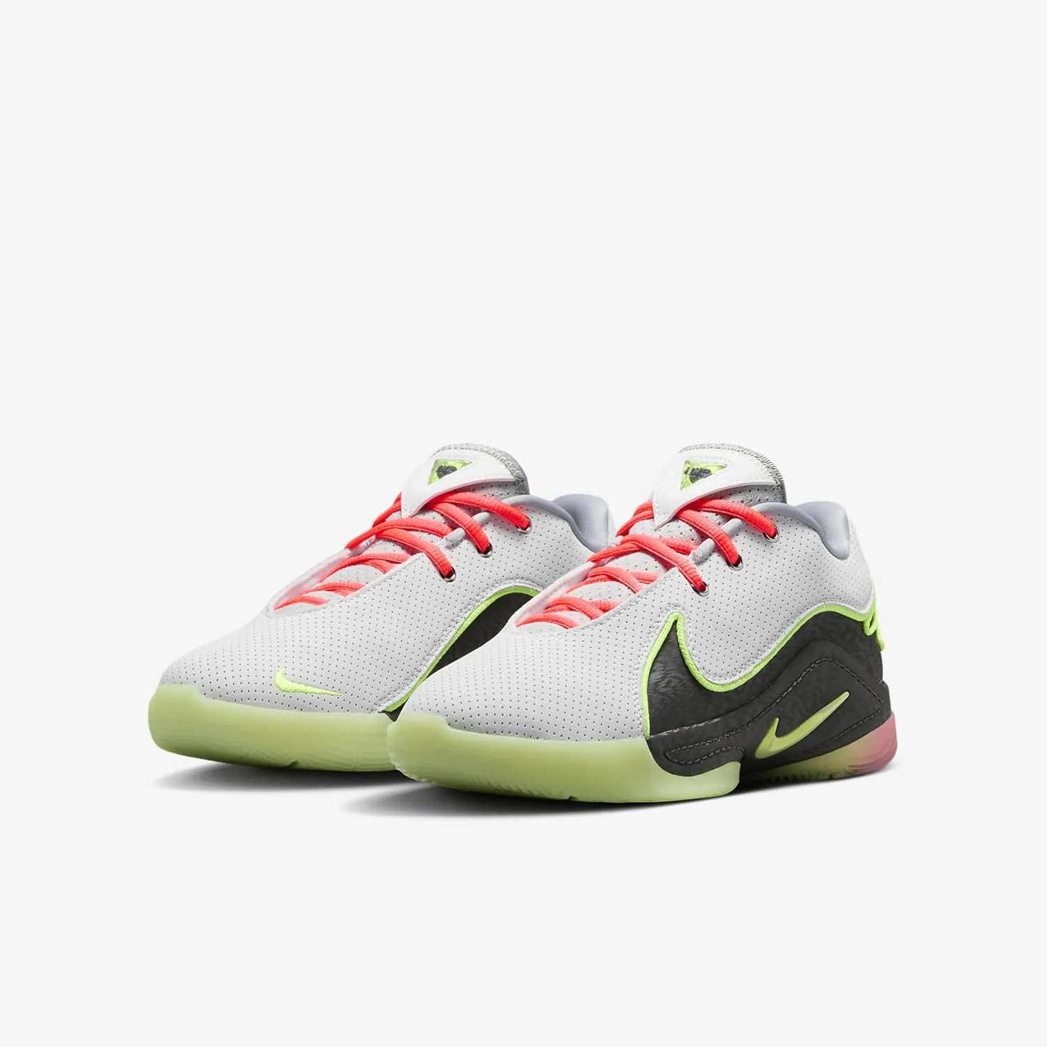 Lebron XXII Crown Jewel Big Kids' Basketball Shoes (IB2741-100, White/Medium Ash/Barely Volt/Hot Lava)