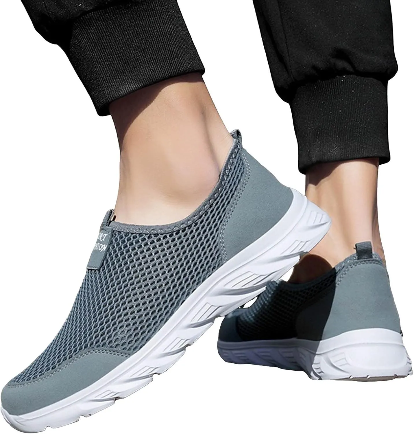 Light-Weight Mens Loafers & Slip-Ons Men's Mesh Foot Covered Breathable Lightweight Travel Slip On Sneakers