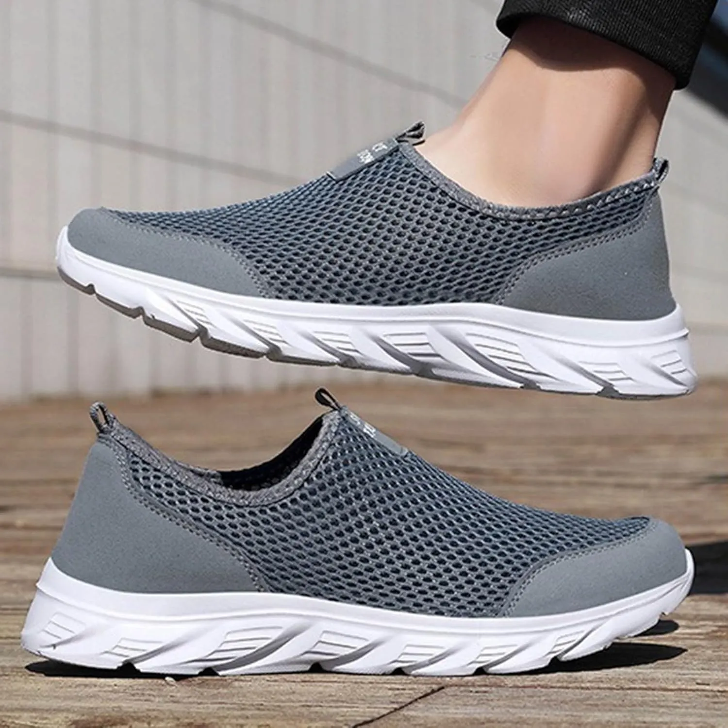 Light-Weight Mens Loafers & Slip-Ons Men's Mesh Foot Covered Breathable Lightweight Travel Slip On Sneakers