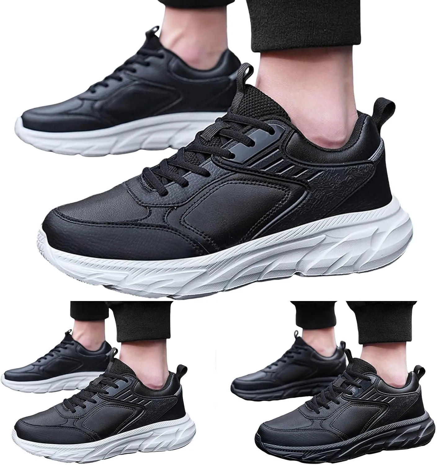 Men Casual Shoes Fashionable New Pattern Simple and Pure Color Lace Up Thick Sole Mountain Creek Shoes for Men Casual