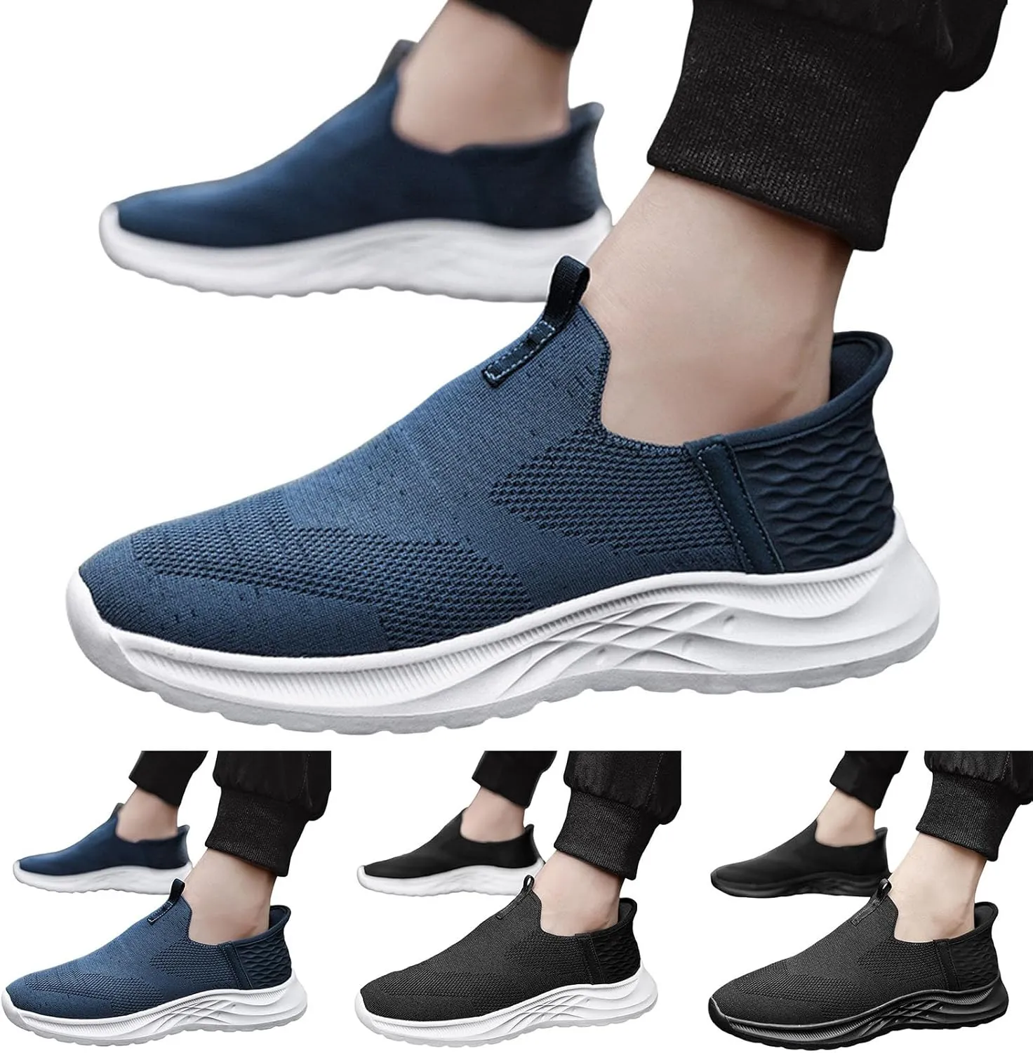 Men Casual Sports Shoes Fashionable New Pattern Simple Solid Color Lightweight Mens Canvas Slip on Shoes Casual