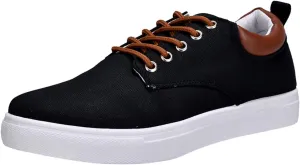 Men Low Top Canvas Walking Shoes Lace Up Fashion Casual Boats and Shoes